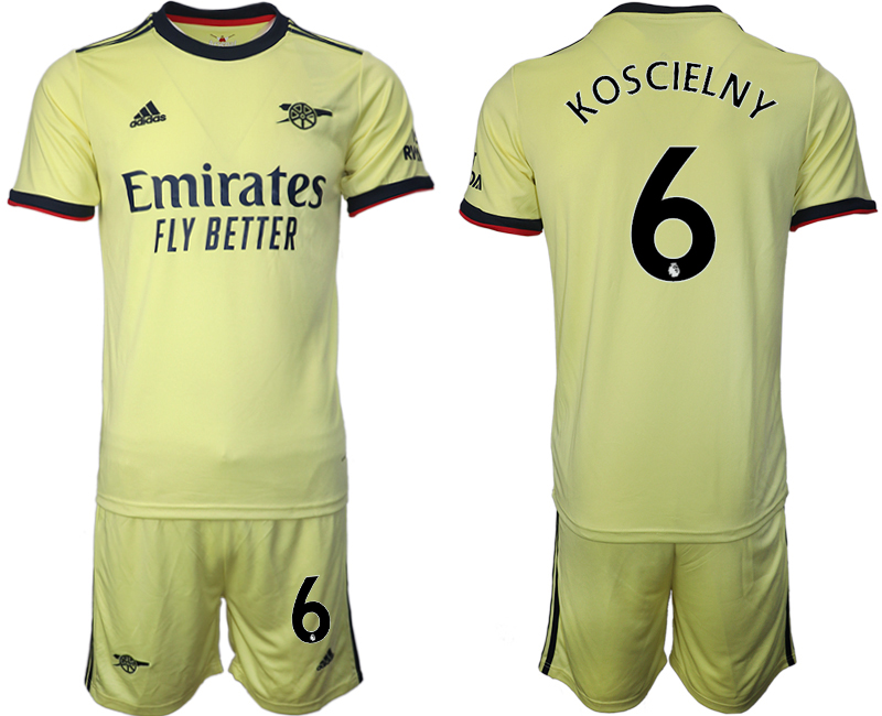 Men 2021-2022 Club Arsenal away yellow #6 Soccer Jersey->arsenal jersey->Soccer Club Jersey